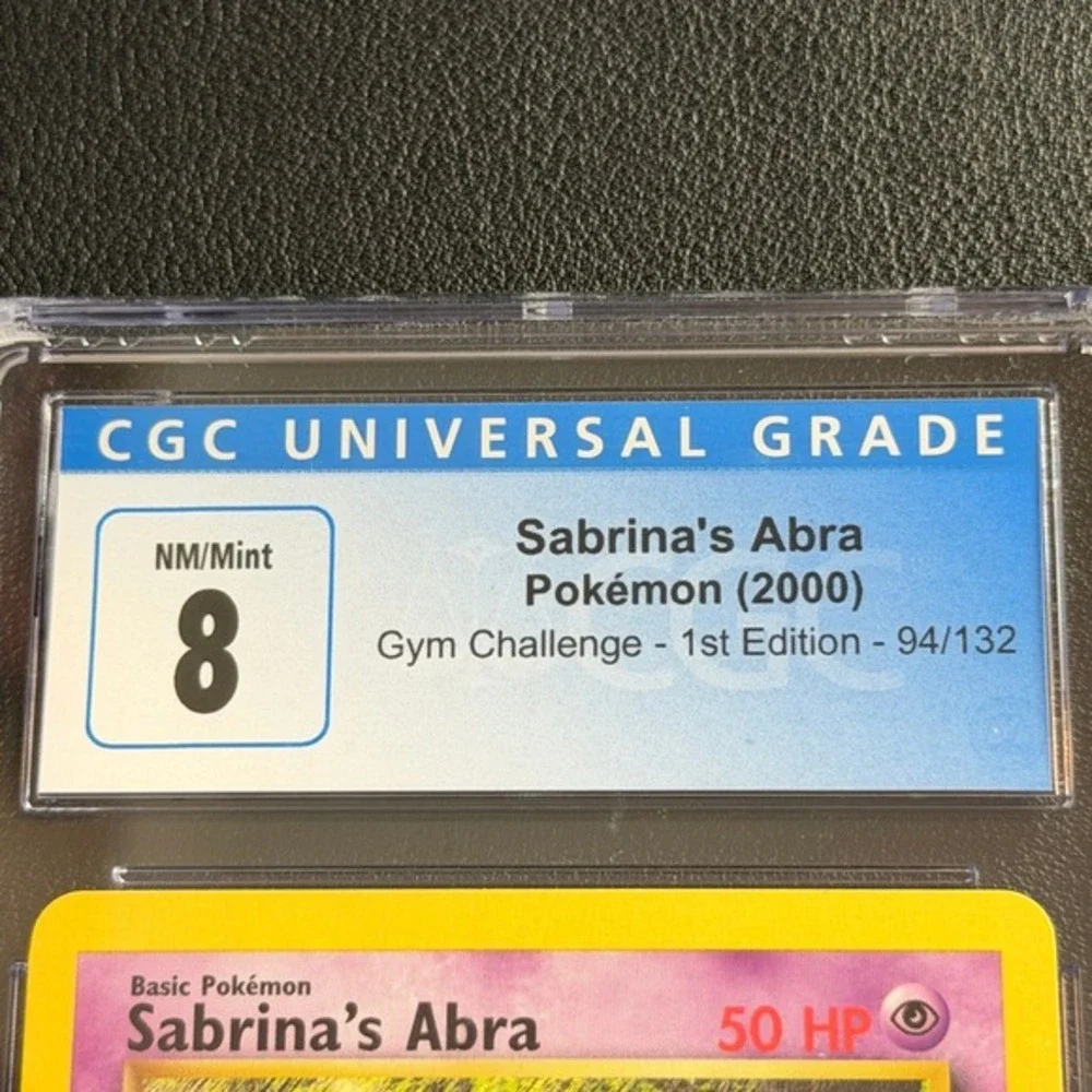 Sabrina's Abra 1st Ed 94/132 Psychic Energy CGC 8 TCG Pokemon Gym Challenge 2000